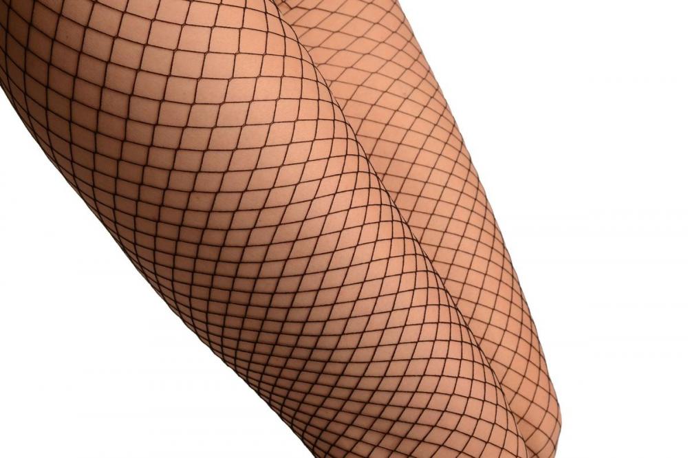 Liss Kiss Black Luxurious Large Mesh Fishnet Tights - Tights