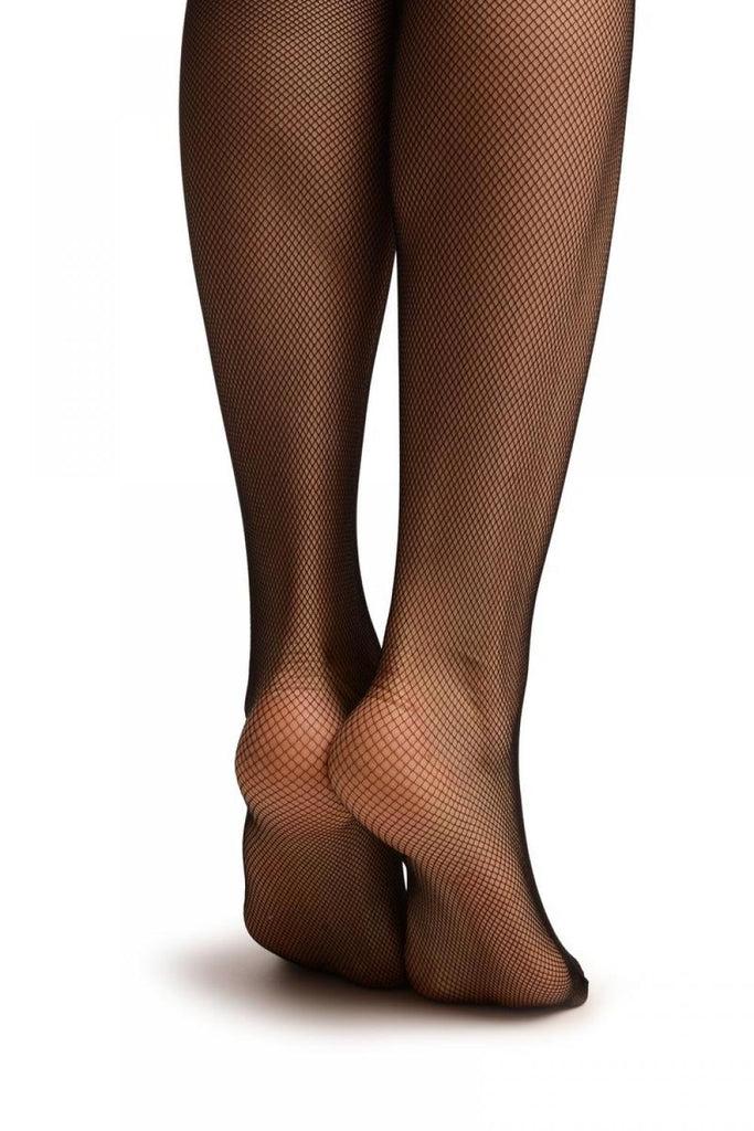 Liss Kiss Black Luxurious Small Mesh Fishnet Tights - Tights