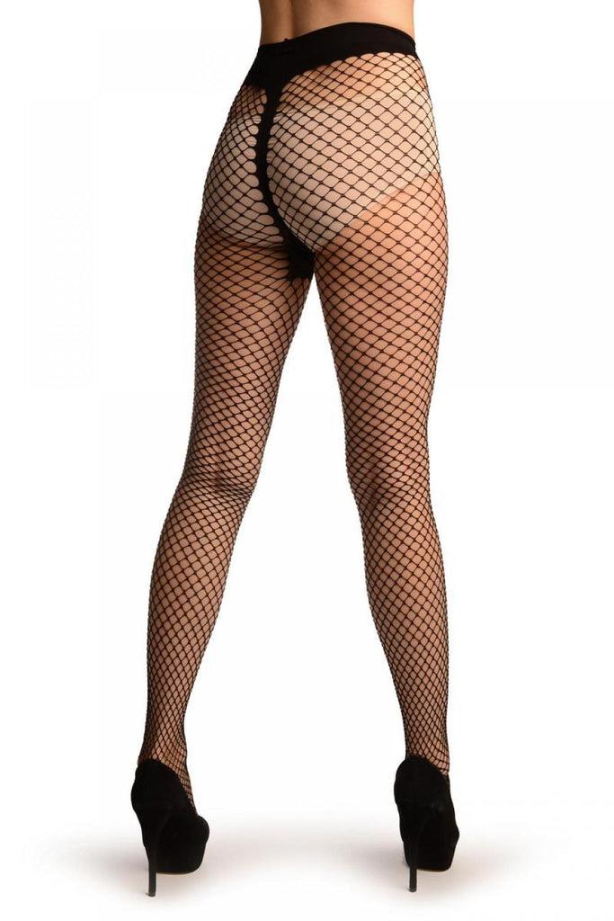 Liss Kiss Black Medium Mesh Luxury Fishnet Tights - Tights