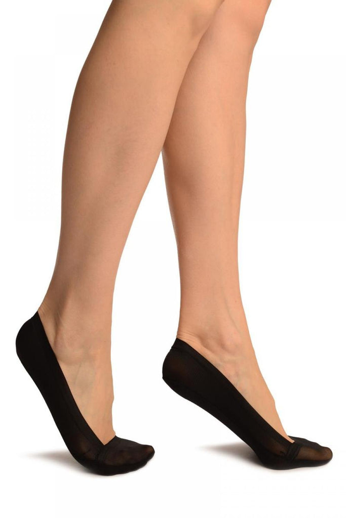liss kiss Black Mesh With Silicon Grip Cotton Sole Footsies - Footsies Socks