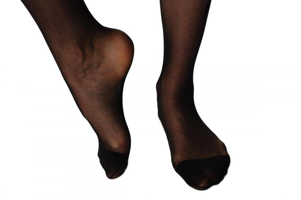 Liss Kiss Black Ribbon Crossed Around With Bow - Tights