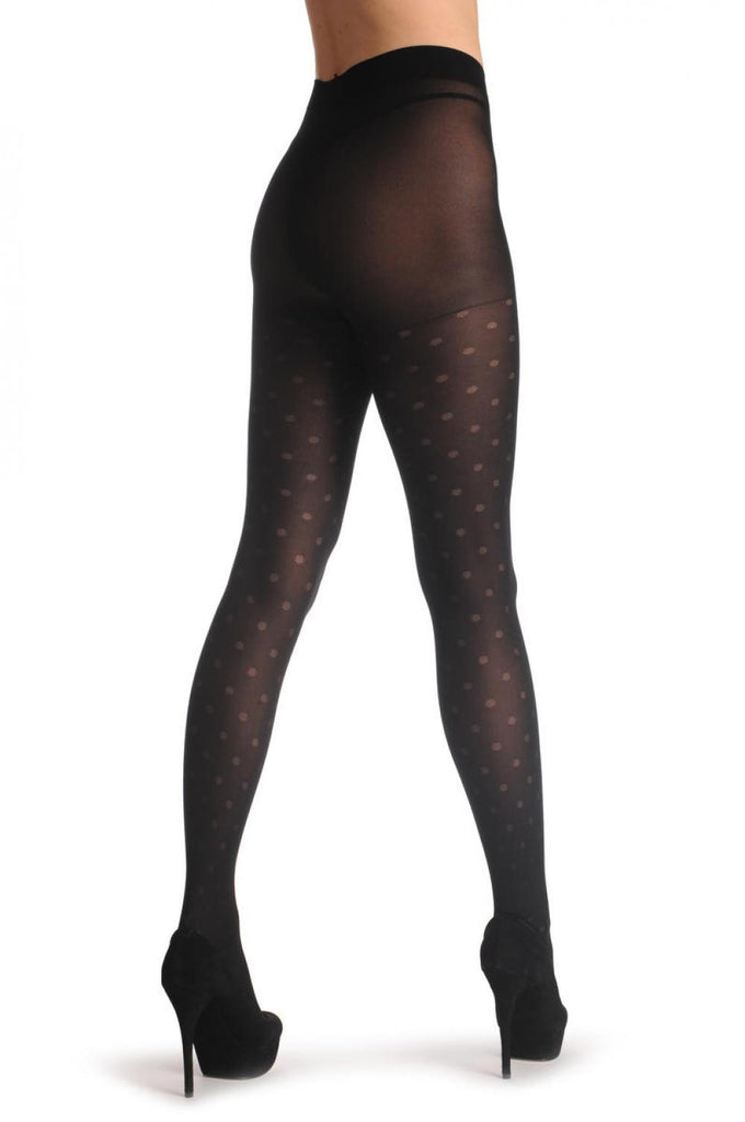 Liss Kiss Black Semi Transparent Mesh Polka Dots 40 Den - Tights