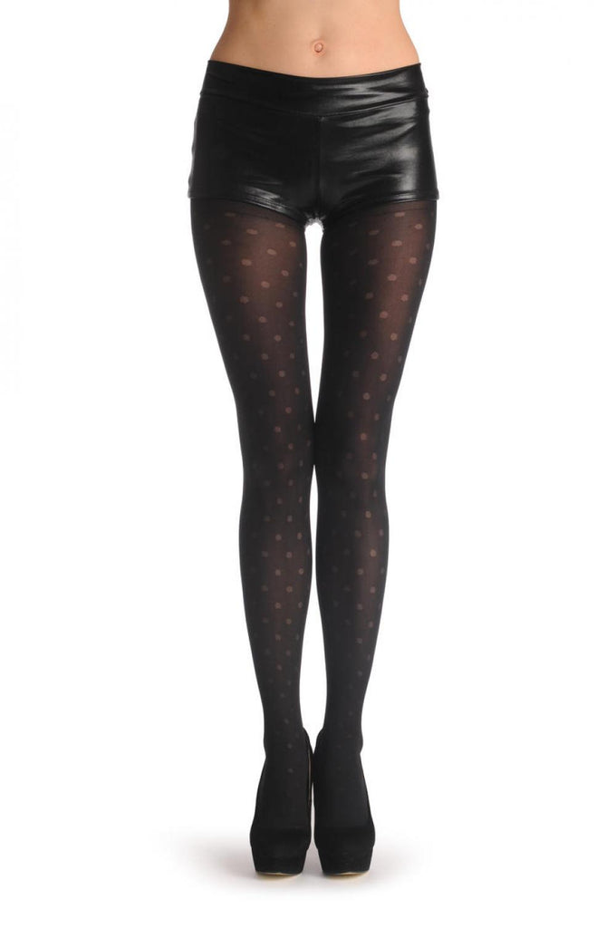 liss kiss Black Semi Transparent Mesh Polka Dots 40 Den - Tights