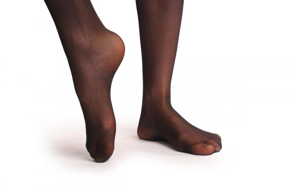 Liss Kiss Black Sheer With Wide Luxury Floral Lace - Hold Ups