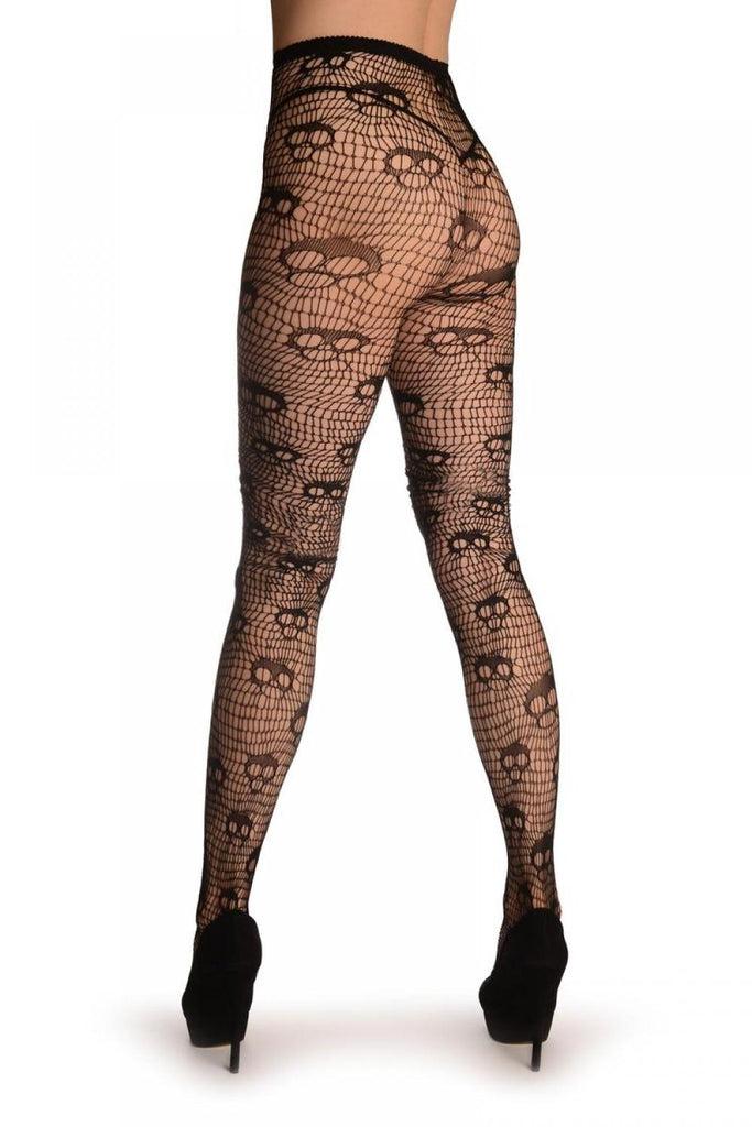 Liss Kiss Black Spooky Skull On Mesh Net (Halloween) - Tights