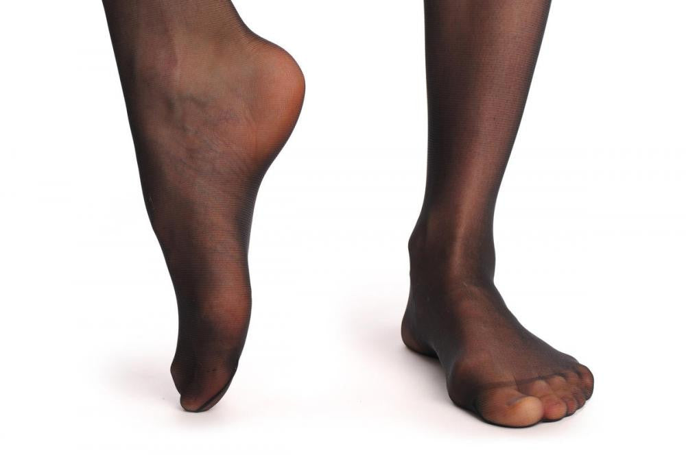 Liss Kiss Black Transparent With Striped Silicon Garter - Hold Ups