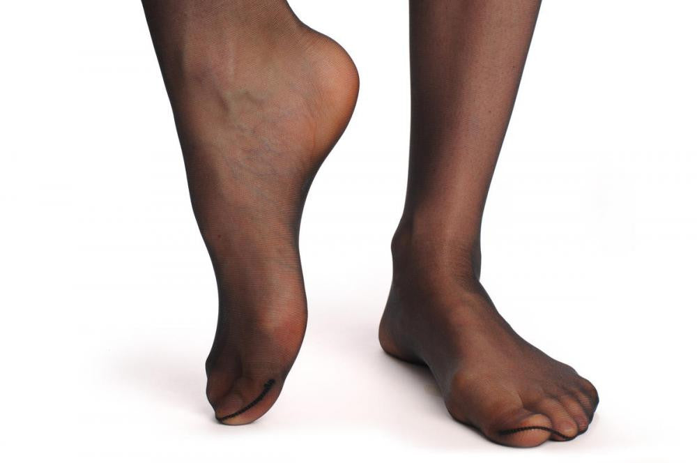 Liss Kiss Black Transparent With Wide Purple Flowers Silicon Lace Garter - Hold Ups