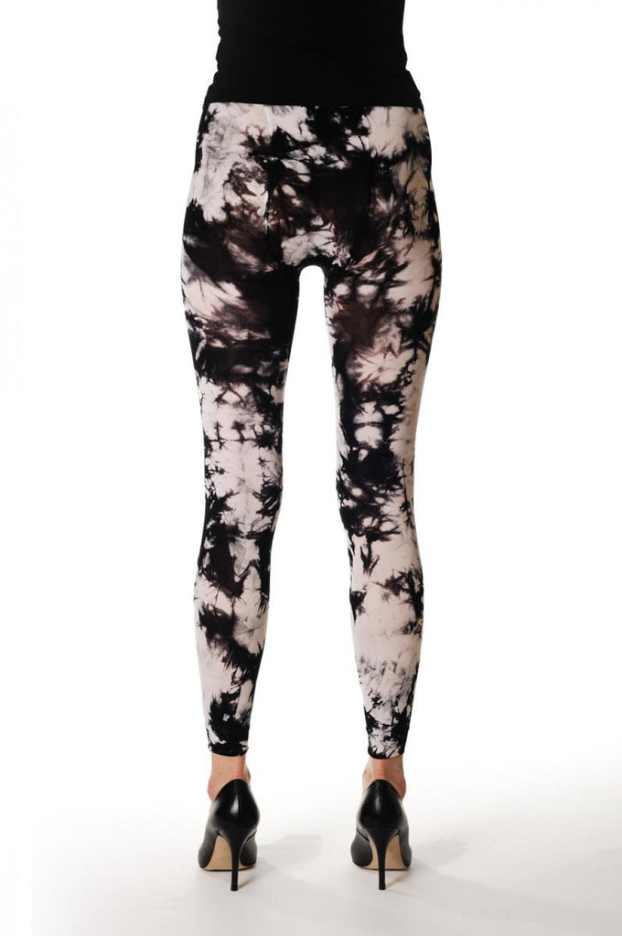 Liss Kiss Black & White Colour Splash (Tie Dye) Footless - Tights Footless
