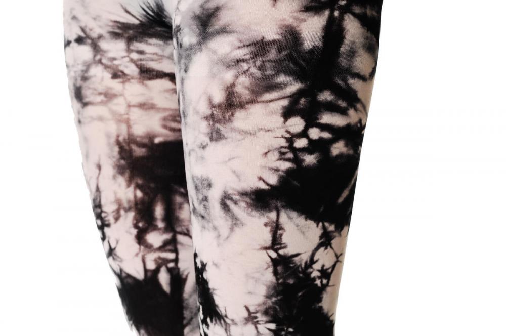 Liss Kiss Black & White Colour Splash (Tie Dye) Footless - Tights Footless
