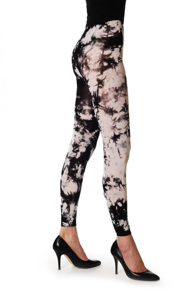 liss kiss Black & White Colour Splash (Tie Dye) Footless - Tights Footless