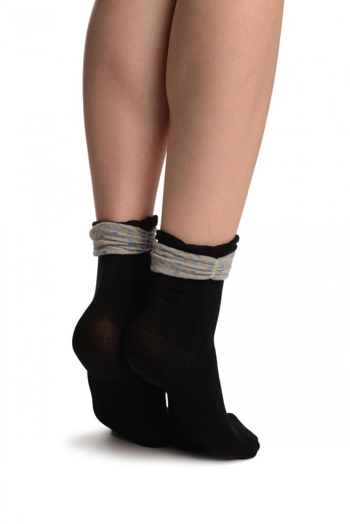Liss Kiss Black With Around The Ankle Bow Ankle High Socks - Socks