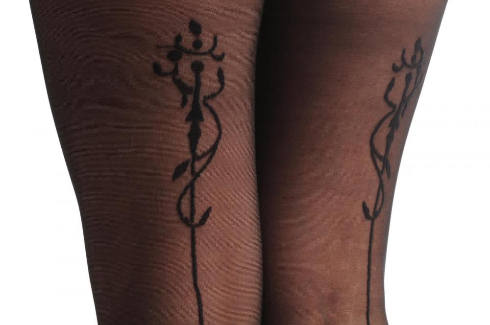 Liss Kiss Black With Black Elegant French Back Seam - Tights