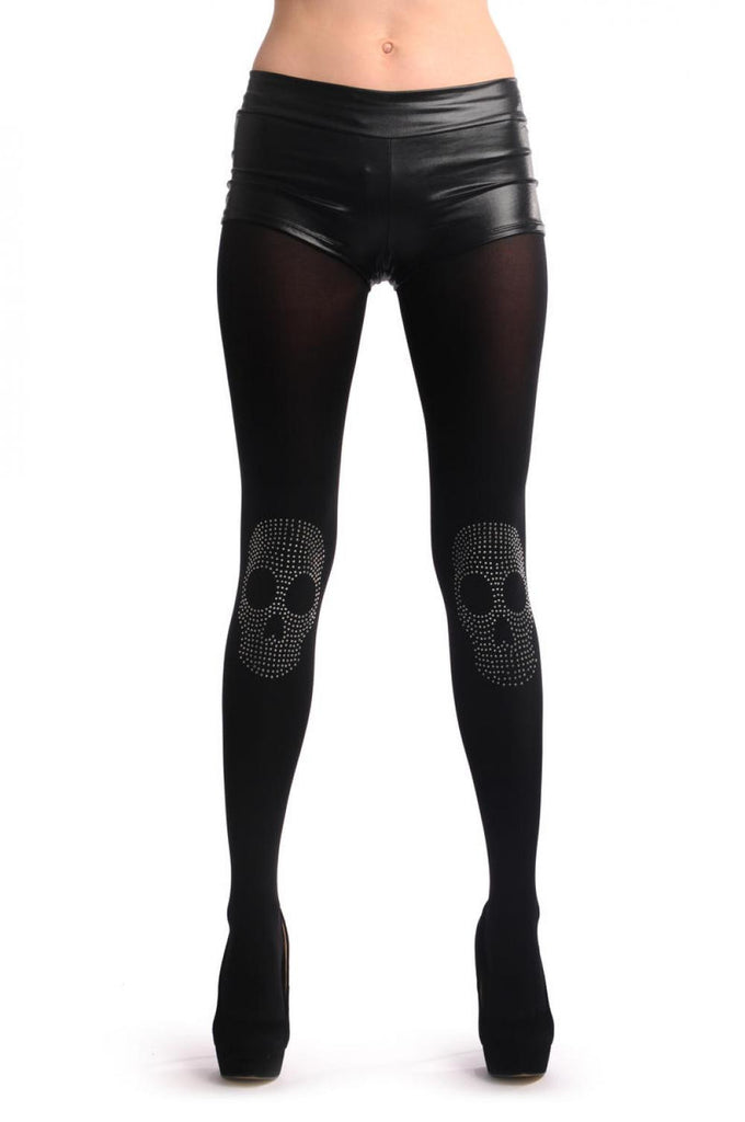 liss kiss Black With Diamante Crystals Skull - Tights