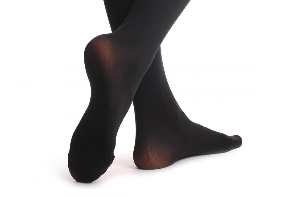 Liss Kiss Black With Faux Suspenders & Red Bow 60 Den - Tights