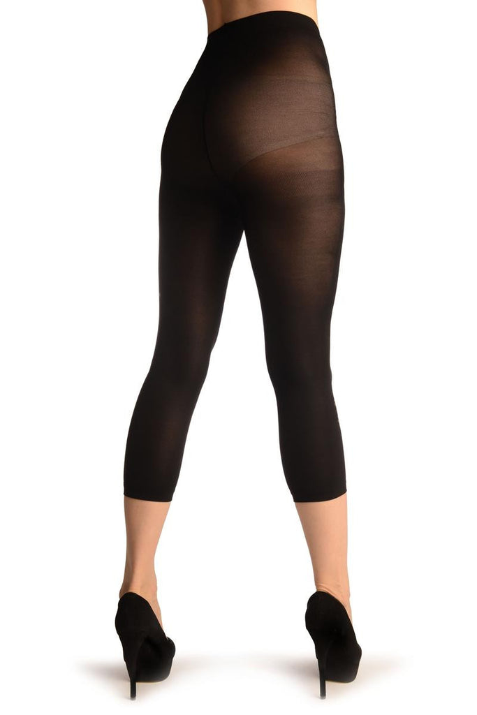 Liss Kiss Black With Gold Paint Stains Print - Tights Footless