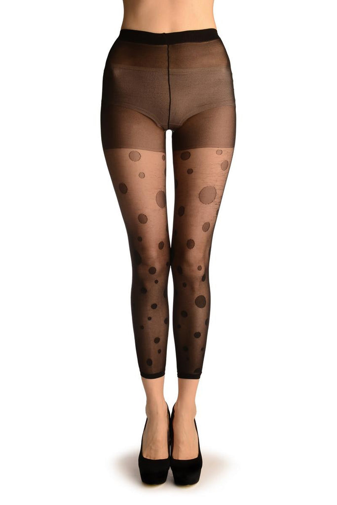 Liss Kiss Black With Large Black Dots 60th Look - Tights