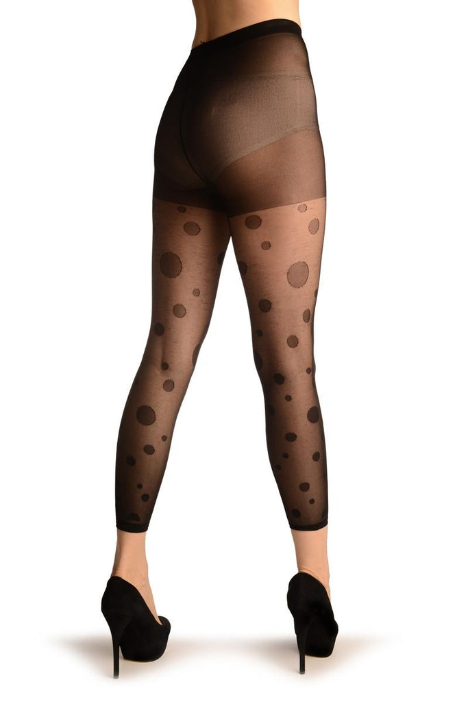 Liss Kiss Black With Large Black Dots 60th Look - Tights