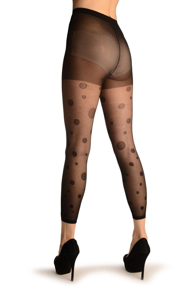 Liss Kiss Black With Large Black Dots 60th Look - Tights