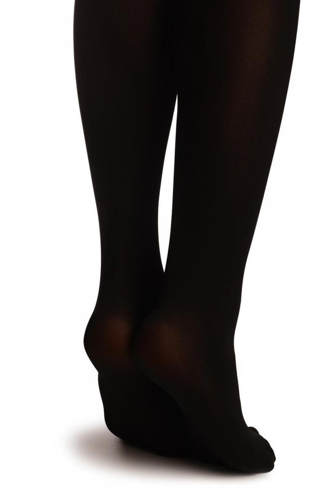Liss Kiss Black With Large Daisies At The Top & Faux Suspenders - Tights