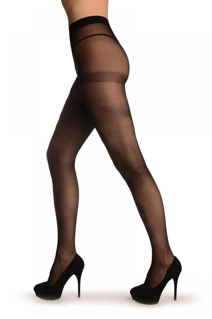 Liss Kiss Black With Large Grey Metal Print Skulls (Halloween) - Tights