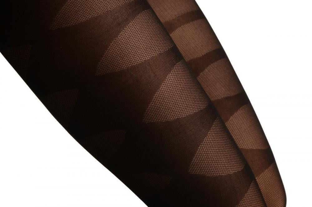 Liss Kiss Black With Large Woven Keyholes & One Bow - Tights