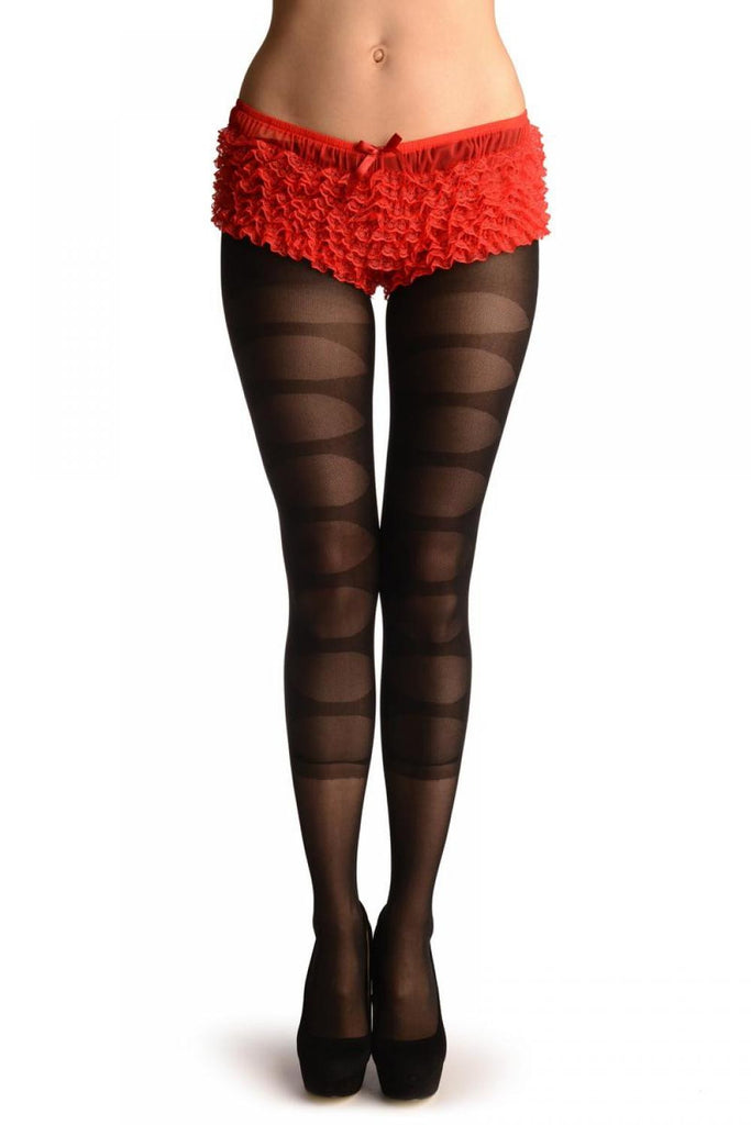 liss kiss Black With Large Woven Keyholes & One Bow - Tights