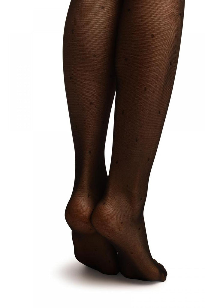 Liss Kiss Black With Polka Dot & Lips Top Tights - Tights