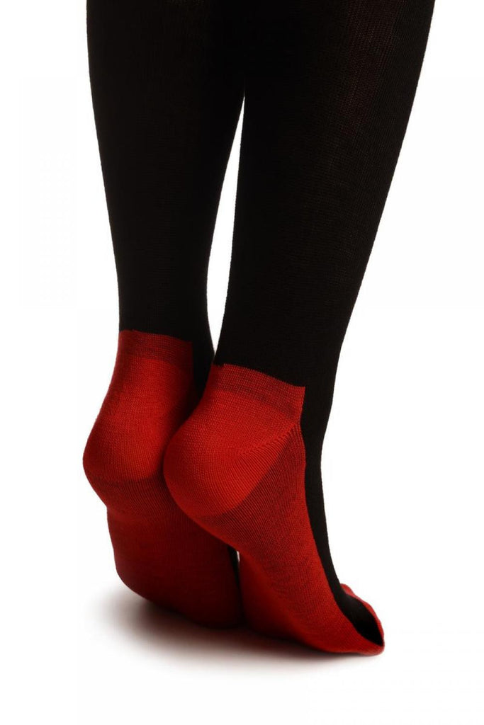 Liss Kiss Black With Red Dripping Paint (Halloween) - Over The Knee Socks
