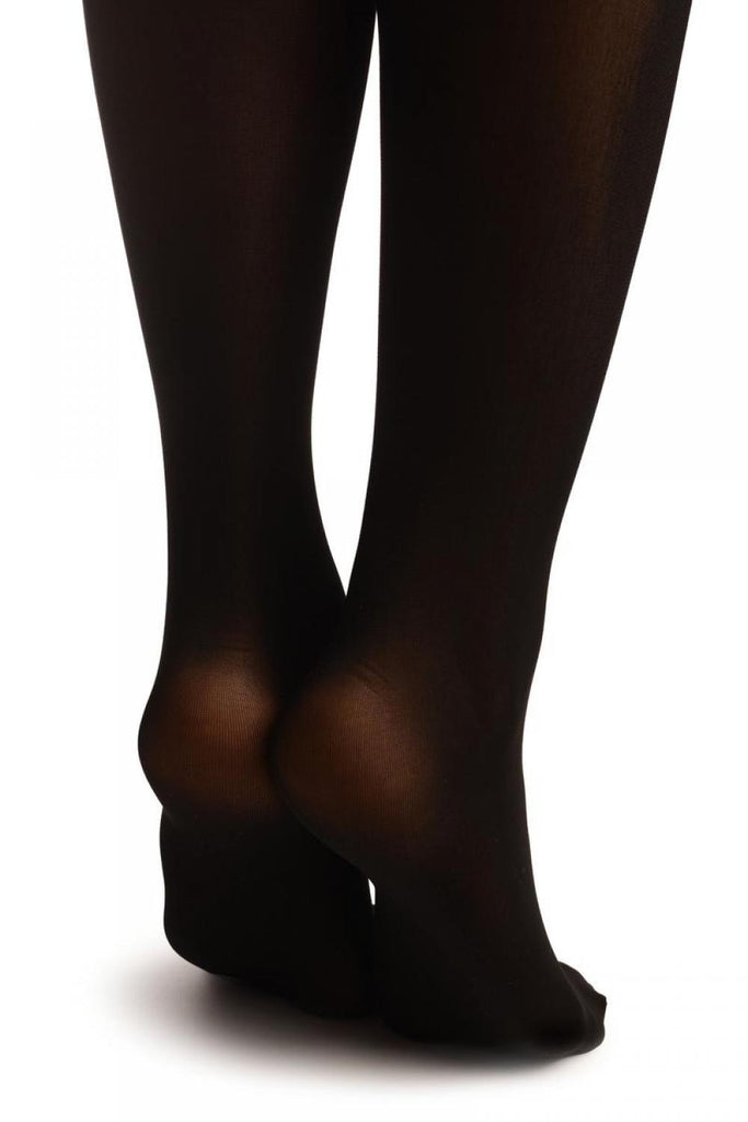 Liss Kiss Black With Red Faux Suspenders & Bow - Tights