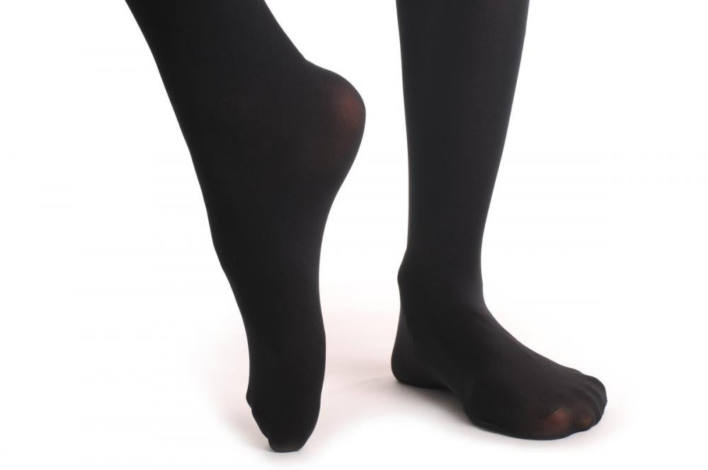 Liss Kiss Black With Semi Transparent Black & Grey Stripes Over The Knee 40 Den - Tights