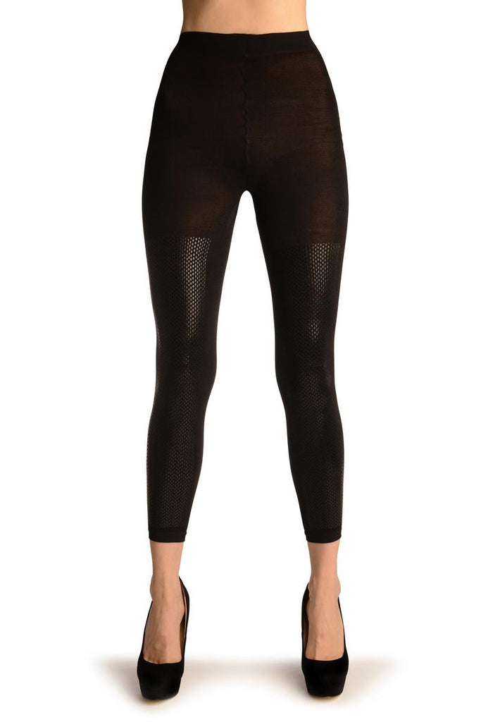 liss kiss Black With Shiny Black Snake Skin Print - Leggings