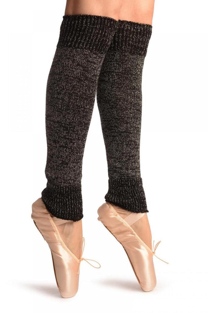 Liss Kiss Black With Silver Lurex Dance/Ballet Leg Warmers - Leg Warmers