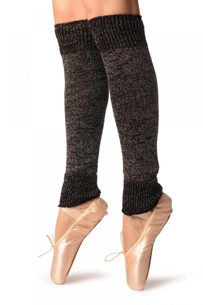 Liss Kiss Black With Silver Lurex Dance/Ballet Leg Warmers - Leg Warmers