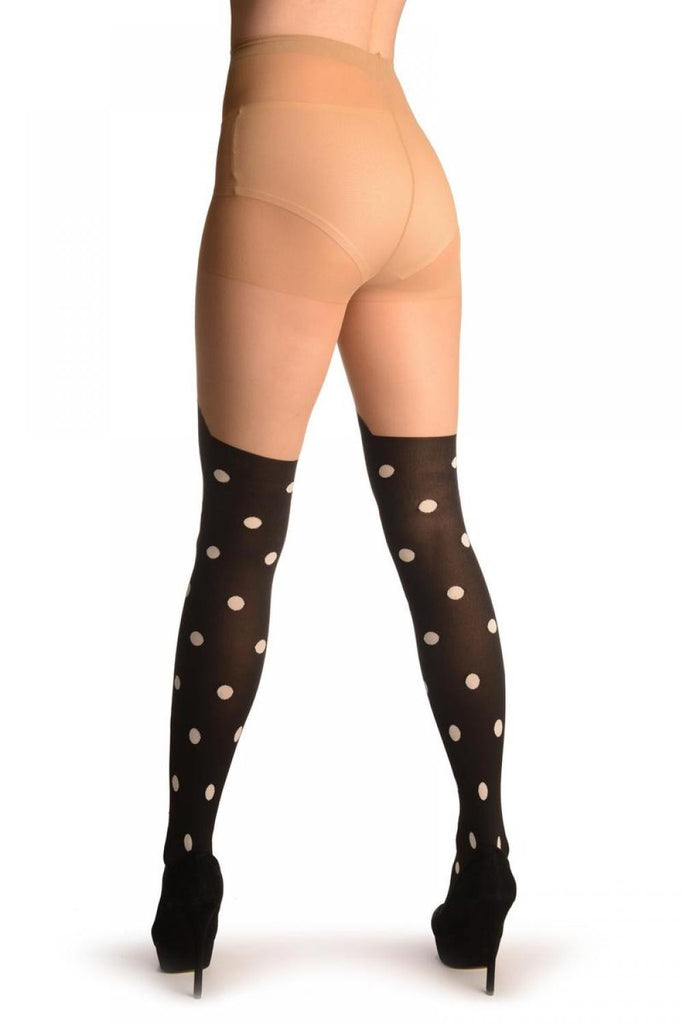 Liss Kiss Black With Spotted Bird Over The Knee - Tights