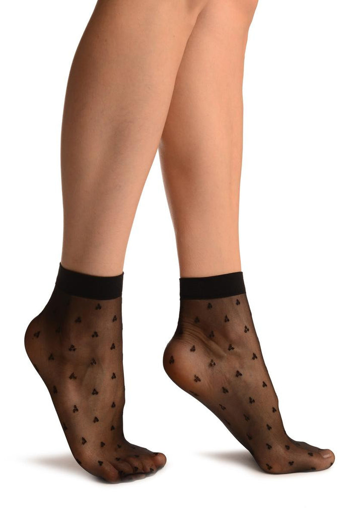 liss kiss Black With Three Dots Ankle High Socks - Socks