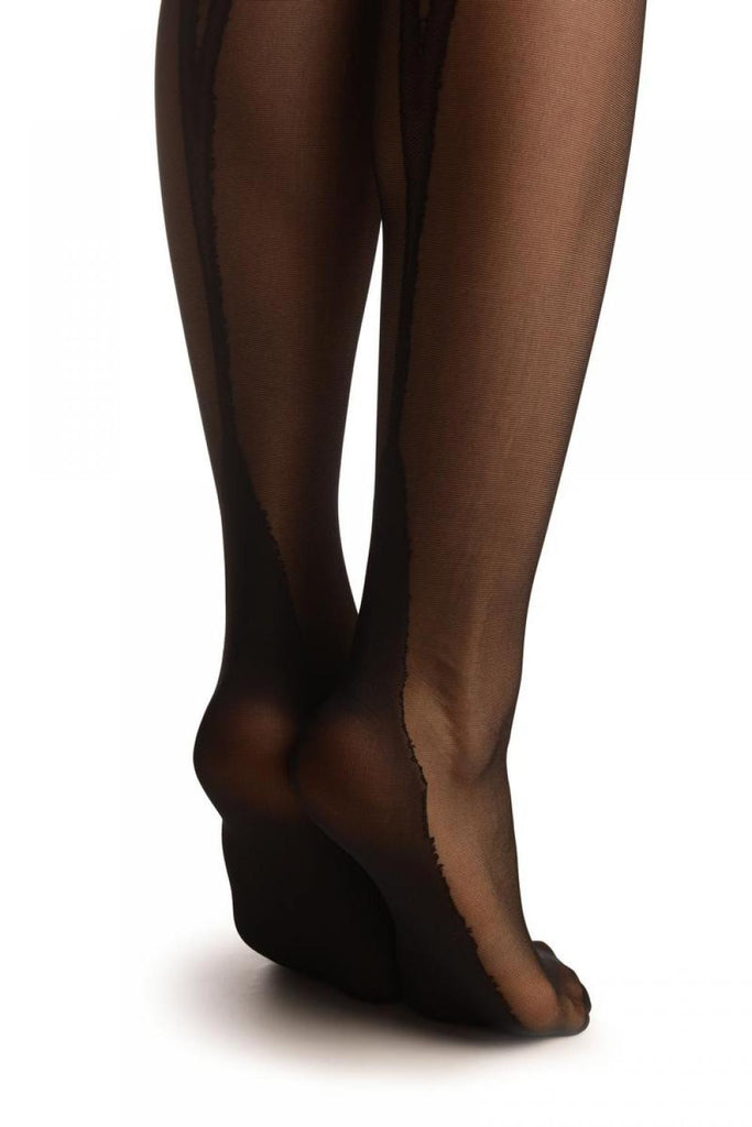 Liss Kiss Black With Two Large Rhombs Back Seam - Tights
