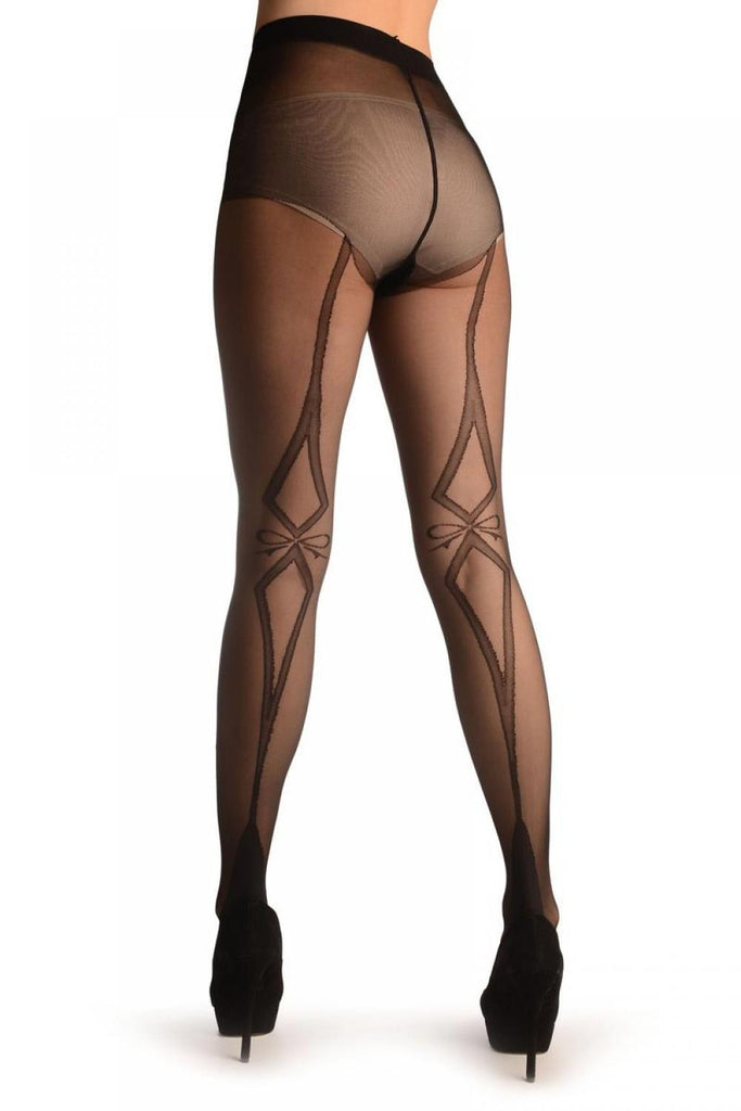 liss kiss Black With Two Large Rhombs Back Seam - Tights