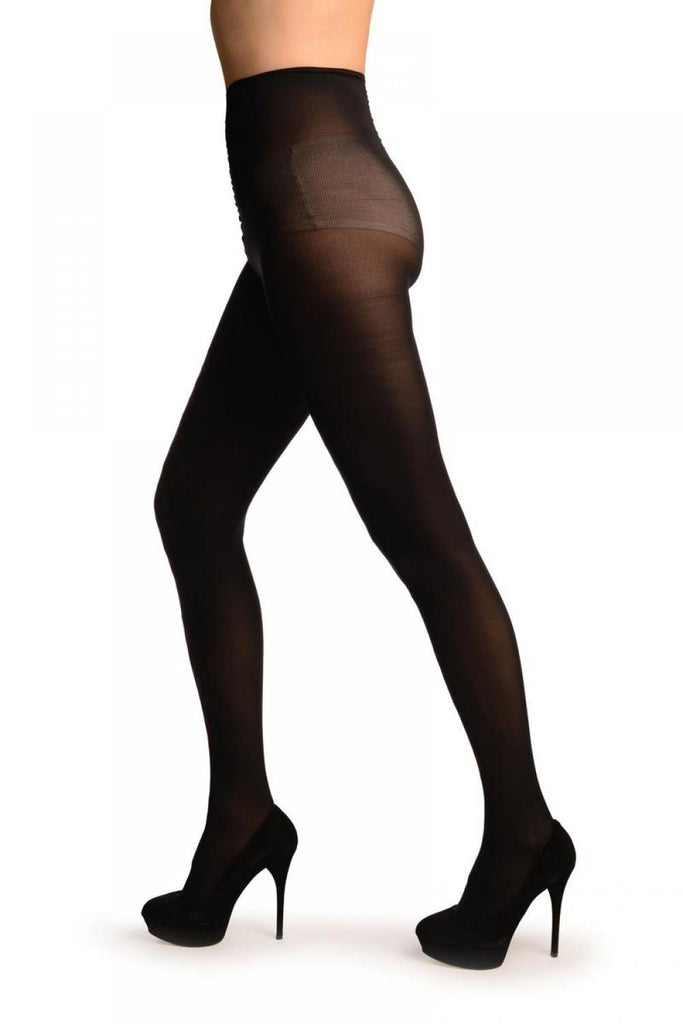Liss Kiss Black With Woven Red & Dark Grey Diamonds Tights - Tights