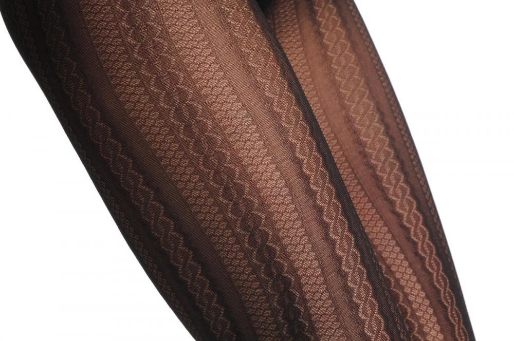 Liss Kiss Black Woven Patterned Stripes 20 Den - Tights