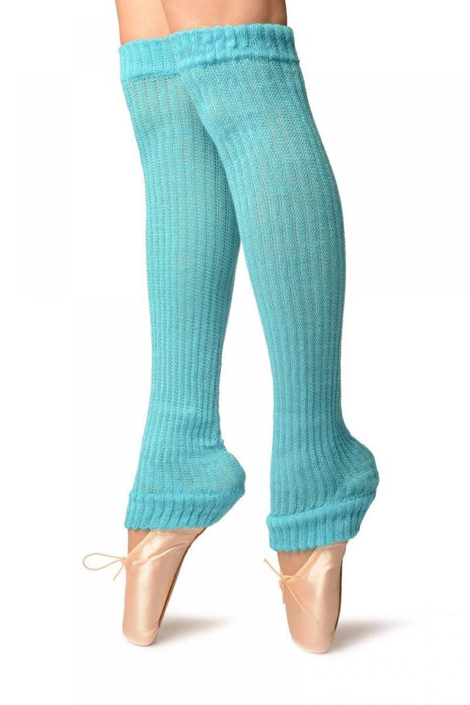 Liss Kiss Blue Double Rib Stitch Dance/Ballet Leg Warmers - Leg Warmers