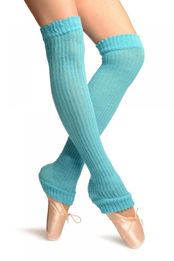 Liss Kiss Blue Double Rib Stitch Dance/Ballet Leg Warmers - Leg Warmers