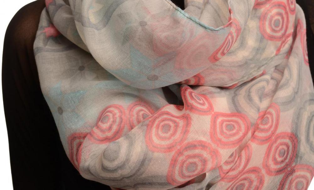 Liss Kiss Blue & Grey Stars & Circles Snood Scarf - Snood