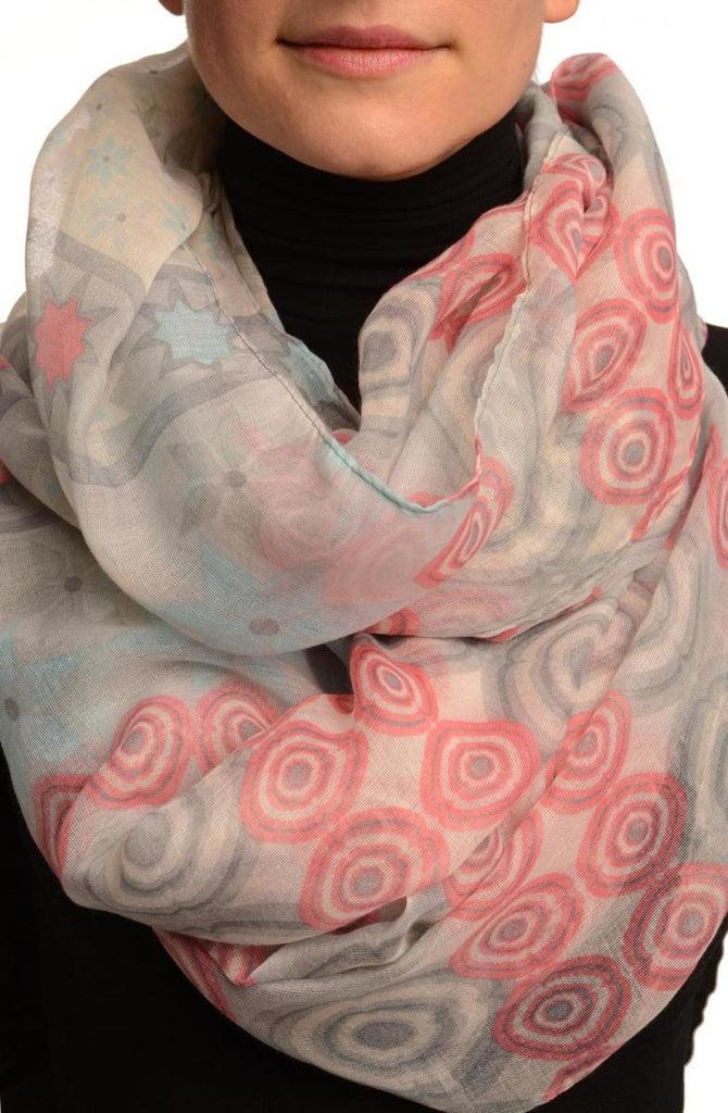 liss kiss Blue & Grey Stars & Circles Snood Scarf - Snood