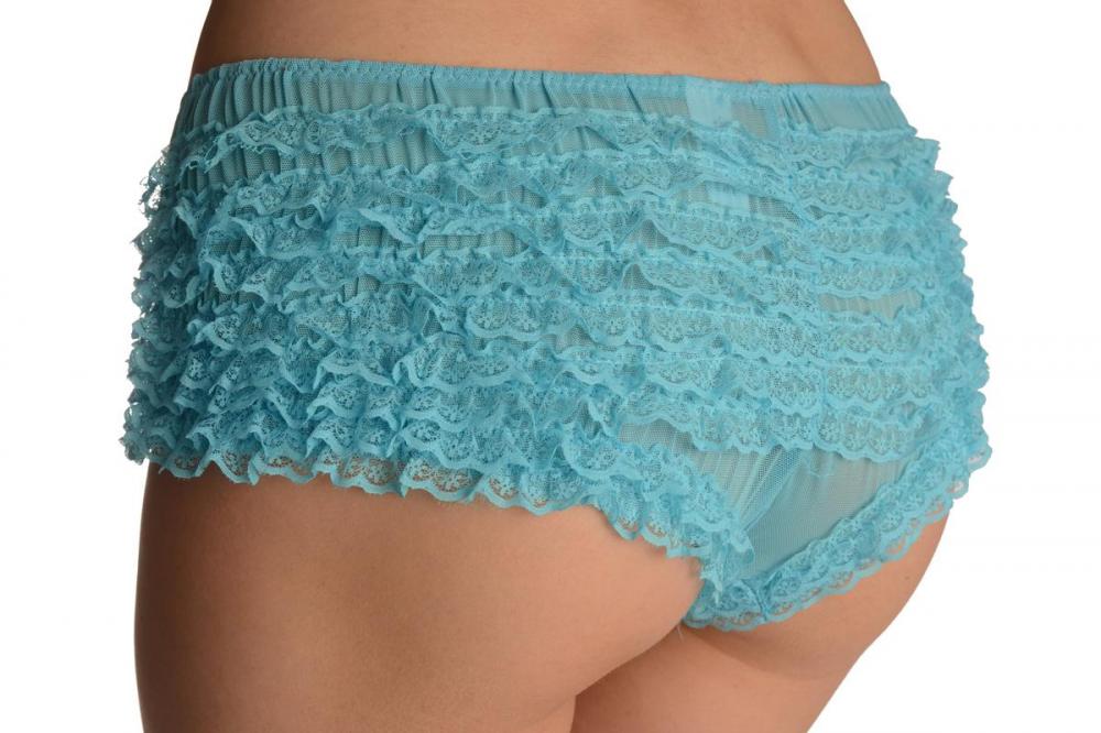 Liss Kiss Blue Multi Layers Women Frilly Ruffle Lace Panty Shorts - Shorts