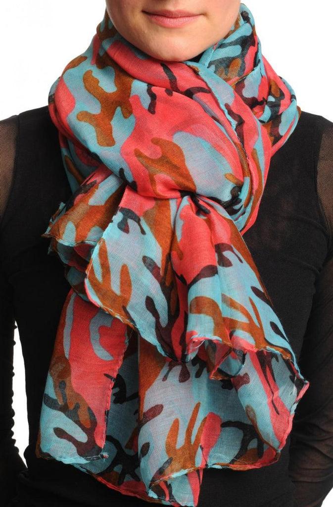 liss kiss Blue Pink & Brown Camouflage Unisex Scarf & Beach Sarong - Scarf