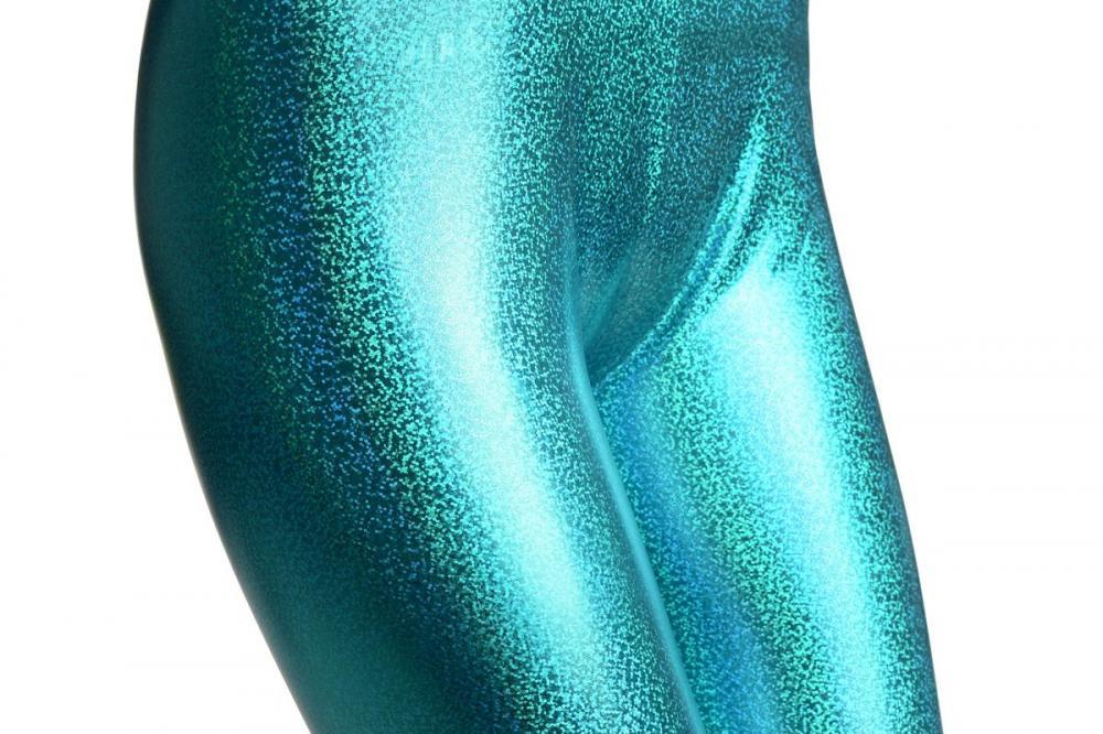 Liss Kiss Blue Shiny Gloss Sparkles Leggings - Leggings
