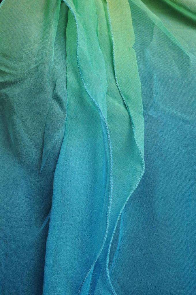 Liss Kiss Blue & Yellow Double Layered Chiffon Ombre - Scarf