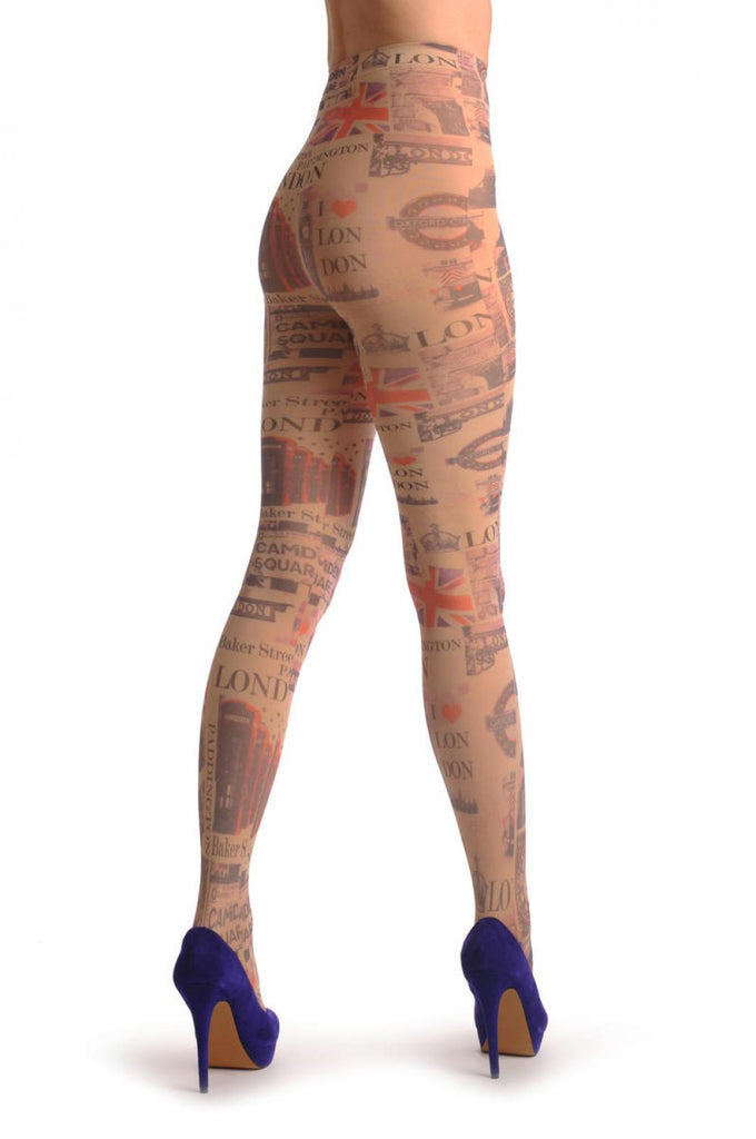 Liss Kiss Brief Time In London Camden Tube Map Vintage - Tights
