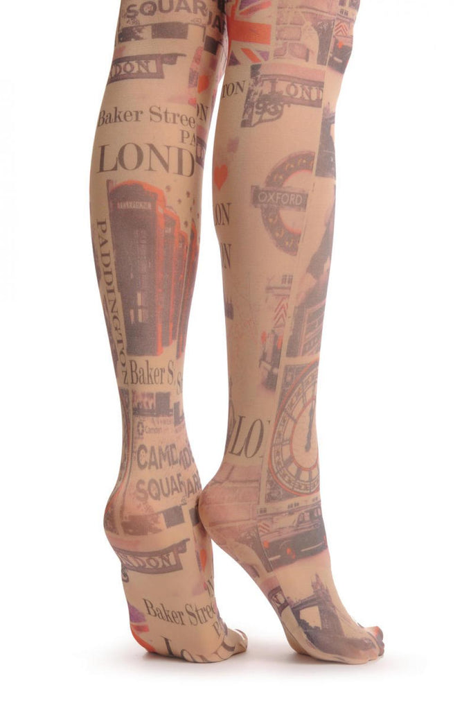Liss Kiss Brief Time In London Camden Tube Map Vintage - Tights