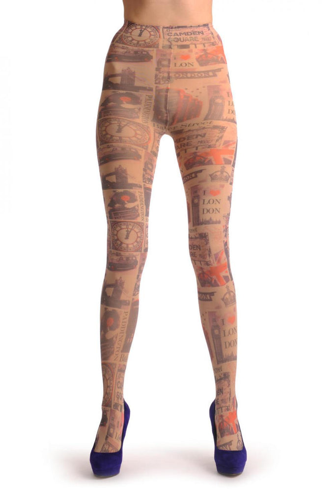 Liss Kiss Brief Time In London Camden Tube Map Vintage - Tights